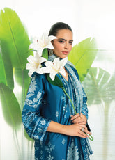 Marine By Rashid Textile Luxury Printed Silk 3 Piece Unstitched Suit RT25LS D-1005